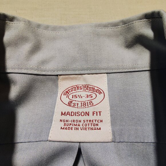Brooks Brothers 1818 Madison Fit Long Sleeve Dress Shirt 15 1/2-35 - Picture 3 of 7